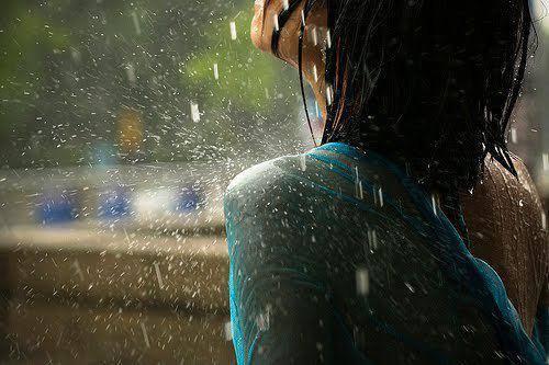 sad girl crying alone in rain
