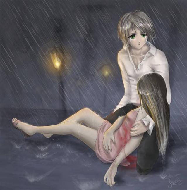 sad girl and boy crying