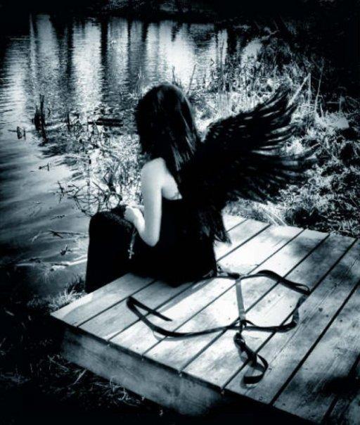 angel, black, river, girl